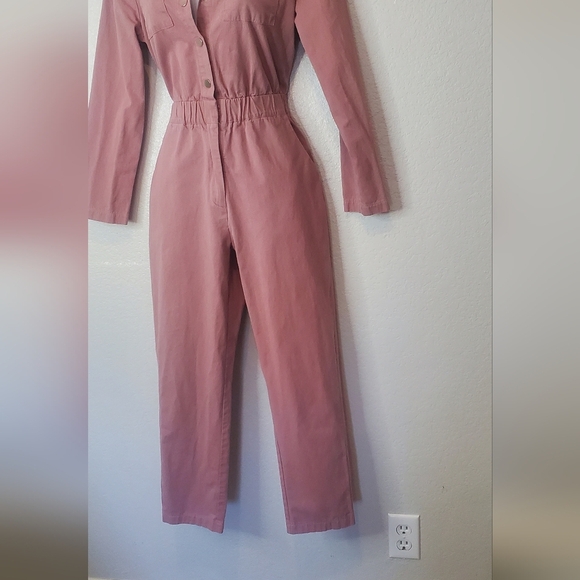 Nasty Gal Mauve Pink Boiler Suit Jumpsuit Utility  Coveralls Boilersuit Size 2 - Picture 8 of 9